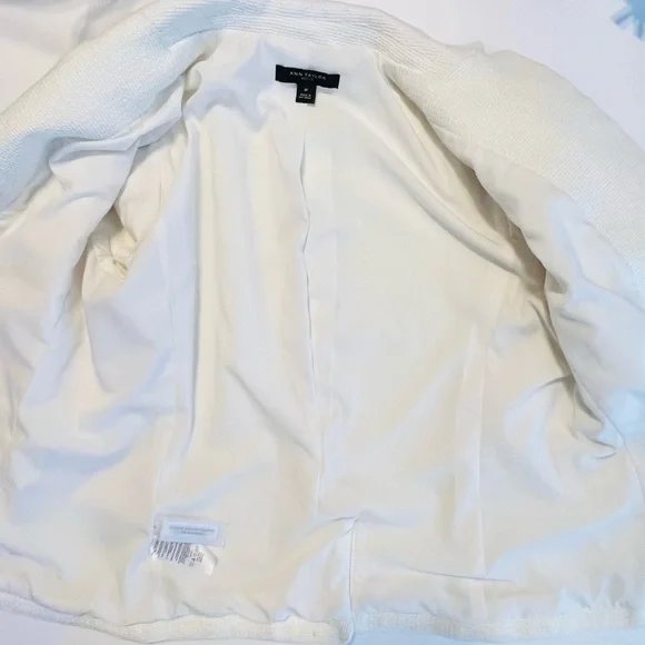 Ann Taylor The Newbury Blazer Jacket Women Sz 8 Petite Cream Neutral Classy NWOT - Picture 8 of 13